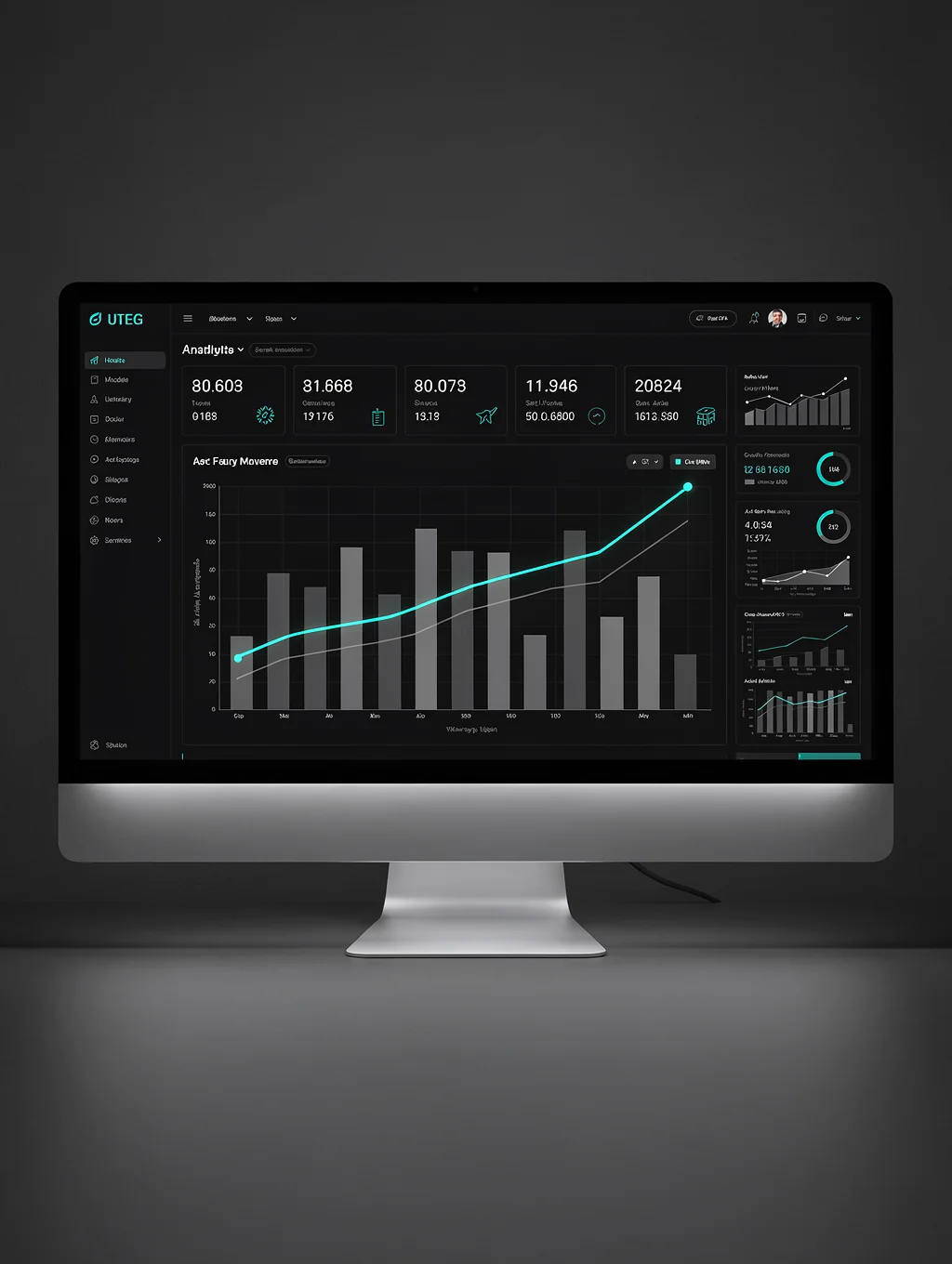 Digital analytics dashboard showing growth metrics