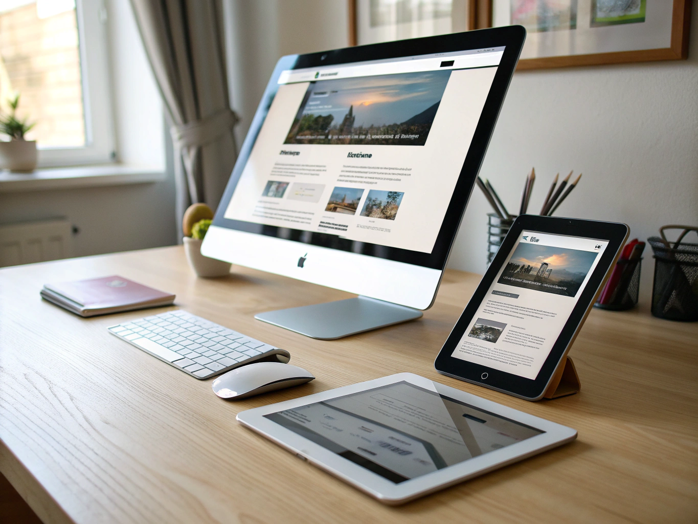 High-performance website interface on desktop and mobile devices